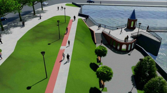 Начались работы по благоустройству набережной реки Терек в районе ул.Чермена Баева и площади Штыба.