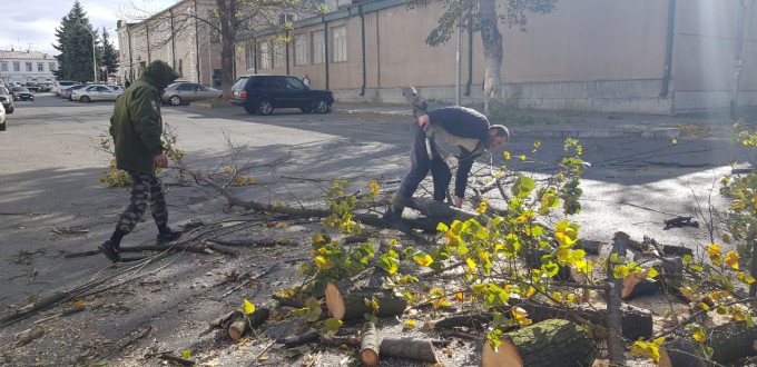 Во Владикавказе устраняют последствия шквалистого ветра